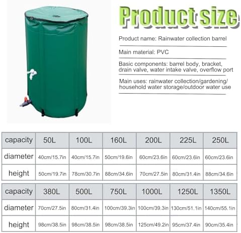 Outdoor Rainwater Harvesting Tank Foldable EcoFriendly Rainwater Collector with Tap Filter for Garden Irrigation (1350L) Sustainable Water Storage Solution - Image 2
