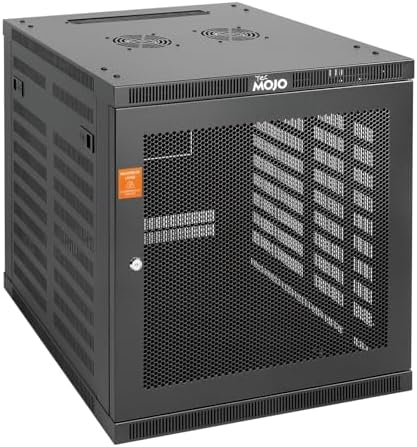Tecmojo 12U Wall Mount Rack Cabinet, Heavy-Duty 176 Lbs High Load Capacity, 19” Enclosed Server Network Rack with 2 Colling Fans, Mesh Door, 23.6” Deep – Elite Collection by Tecmojo