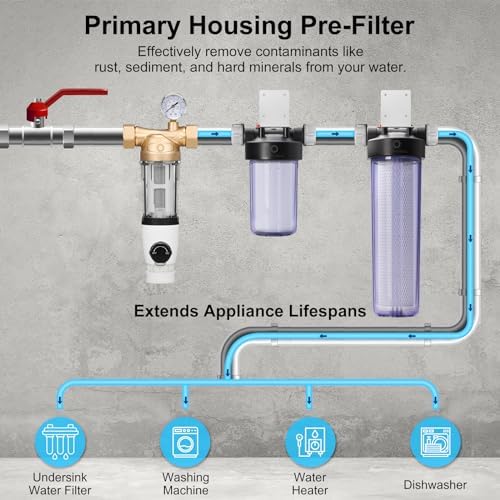 Airthereal Spin Down Water Sediment Filter, Pre-Filtration System for Whole Home, Water Filter for City and Well Water, 40 Micron Reusable Sediment Backwash Filter with 1" MNPT + 3/4" FNPT Connector - Image 3