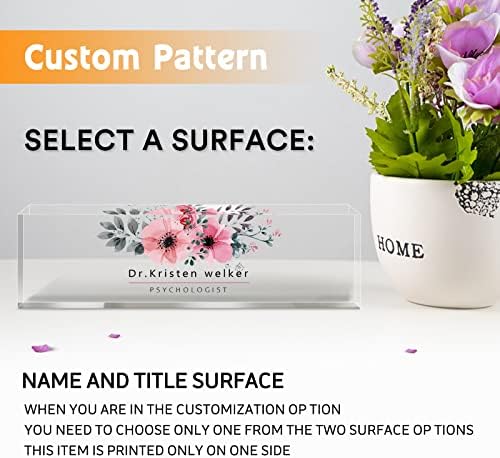 Desk Name Plate Personalized, Custom Name Plates for Desks, Personalized Acrylic Name Plate for Desk, Office Gifts for Coworkers, Boss, Teacher/Employee Appreciation Gifts (Wild Flowers) - Image 4