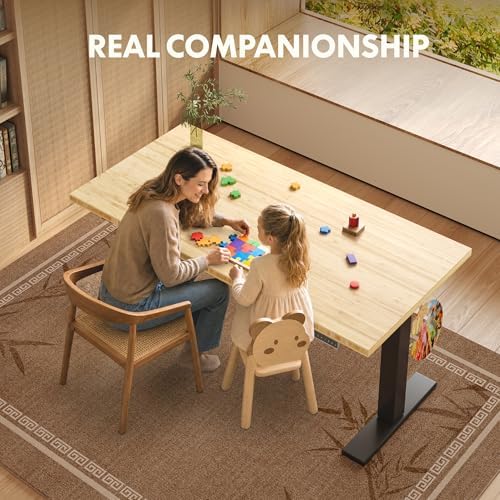 FLEXISPOT 55" x 28" Solid Bamboo Standing Desk, Black Frame - Image 6