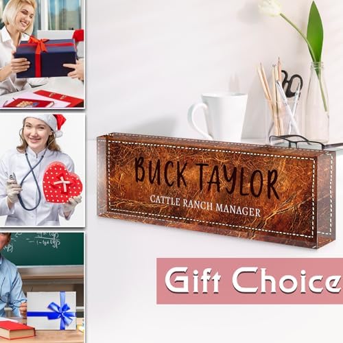 Custom Name Plate for Desk, Acrylic Desk Name Plate Personalized, Employee Appreciation Gifts, Office Desk Accessories for Women Men Teacher Nurse, Coworker Gifts for Manager Assistant (SaddleBrown) - Image 6