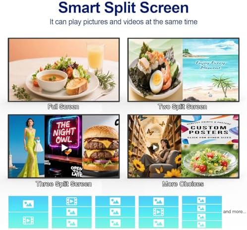 55inch 4K Digital Signage Display, 2000nits High Brightness, LCD Monitor Slim Fit Frameless Advertising Display, Wall Mount Digital Display, CMS Remote Publishing, 7/24 Timer Switch, Built-in Speaker - Image 4