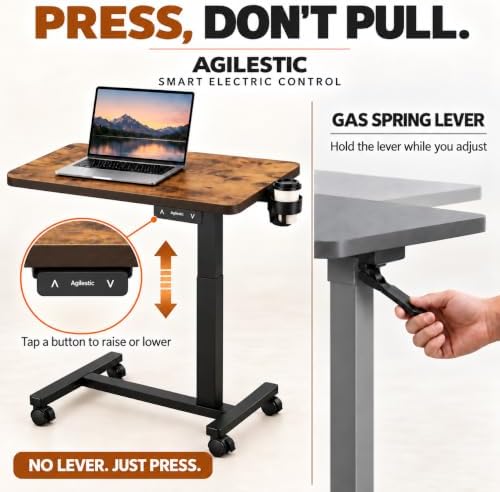 Agilestic 26*16 Inch Height Adjustable Electric Standing Desk, Rustic Brown - Image 4