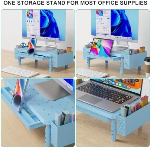 WALI Computer Monitor Stand with Storage and Pen Holder - Image 3