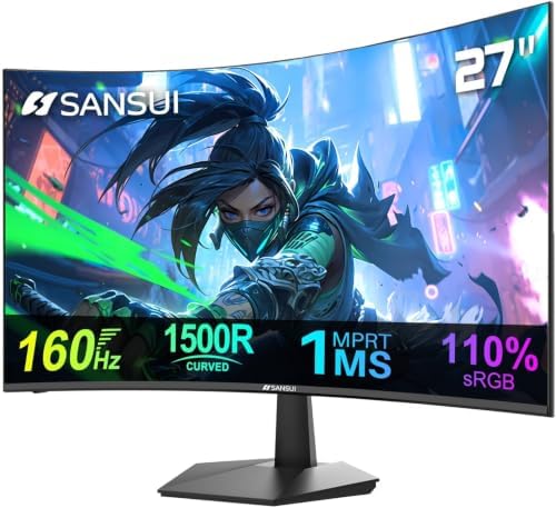 SANSUI Curved Monitor 27 inch 120Hz USB Type-C Computer Monitor by SANSUI