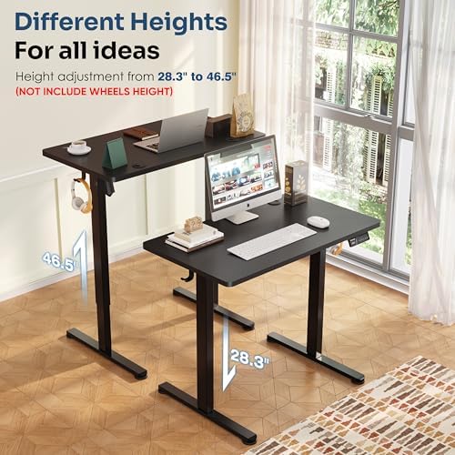 Monomi 35"x20" Small Electric Standing Desk,Whole Piece Desktop,Black - Image 3