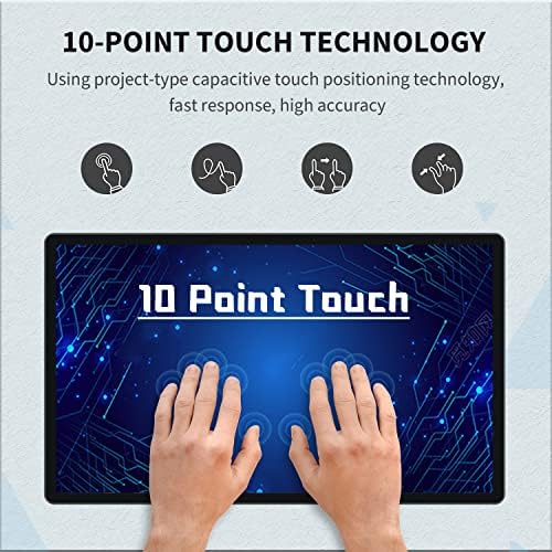 21.5 inch Android 14 Touchscreen Monitor Tablet, 16:9 FHD 1080P, WiFi & BT, Built-in Speakers, RK3576 8GB RAM & 128GB ROM, Smart Board for Classroom, Meeting & Game - Image 2