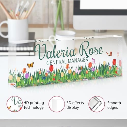 Custom Name Plate for Desk, Acrylic Desk Name Plate Personalized, Employee Appreciation Gifts, Office Desk Accessories for Woman Teacher Nurse, Coworker Gifts for Manager Assistant - Image 3