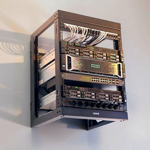 VIVO Black 12U Wall Mounted Server Rack Cabinet, MOUNT-SC12U - Image 2