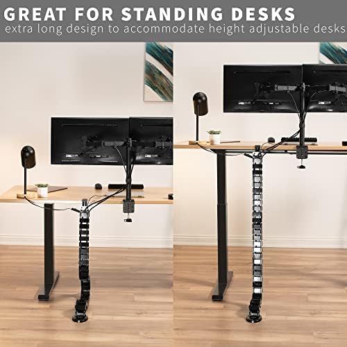 VIVO Black Clamp-on Desk Vertebrae Cable Management Kit, DESK-AC01P-B - Image 6