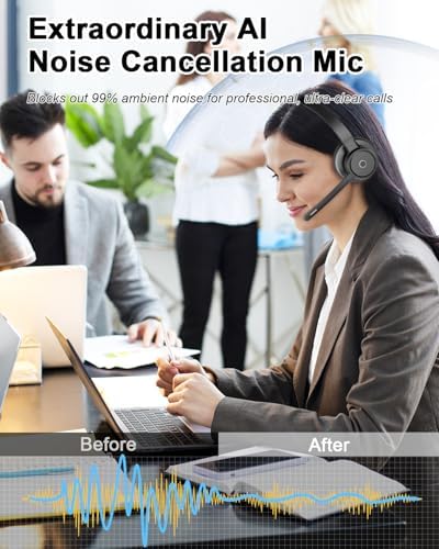 Blue Air ENC Noise Cancelling Wireless Call Center Headsets - Image 2