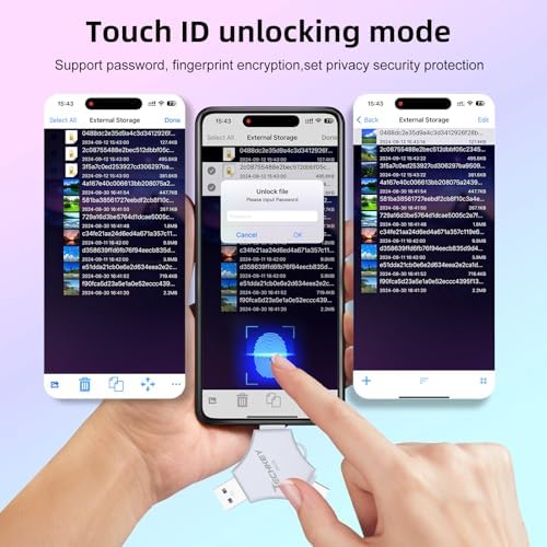 MFi Certified USB 3.0 Flash Drive 256GB for iPhone, 3in1 External Memory Photo Keeper Storage Stick for Picture/Video/Data Saver/Backup, High Speed Thumb/Jump/Hard Drives for iPhone/iPad/Android/PC - Image 5