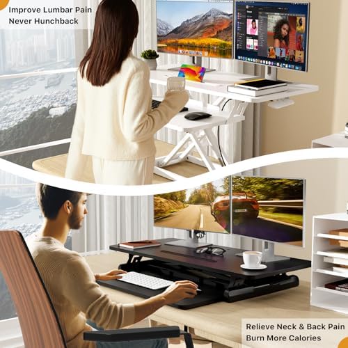JOY worker 35" Standing Desk Converter, Height Adjustable Stand Up Riser - Image 5