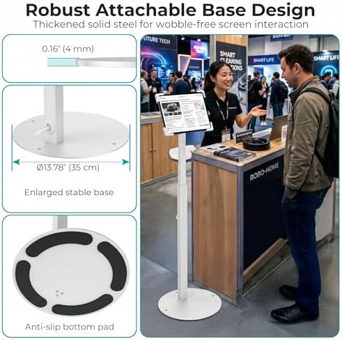 Anti-Theft iPad Kiosk Stand, Adjustable Tablet Floor Stand for POS Checkout - Image 6