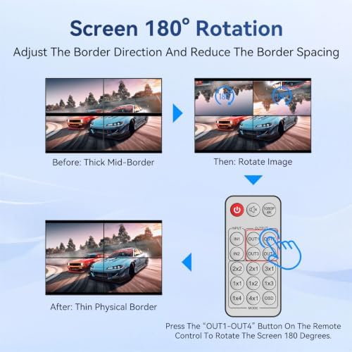 4K HDMl Video Wall Controller 2x2 Processor, Supports 2 HDMI Inputs - Image 5