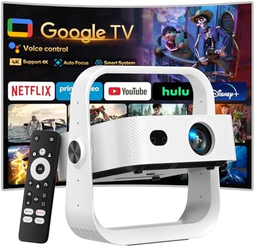 Projector Built-in Google TV/APPs 4K AI Auto Focus, Voice Control by Unknown