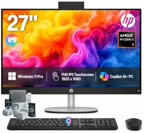 HP 27" All in One Desktop Computer Touchscreen Copilot PC 64GB DDR5 1TB SSD by Unknown