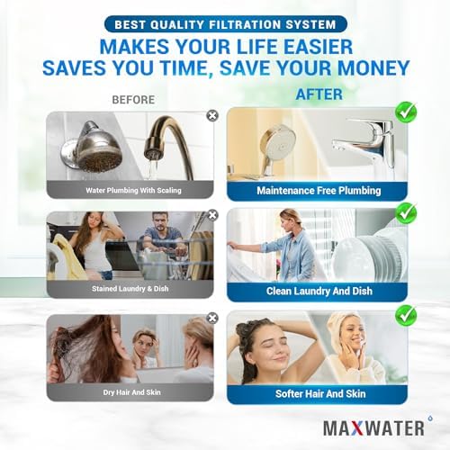 Ultimate Whole House Water Filtration System Reducing Iron, Scale Buildup, Heavy Metals from Water 4-Stage(SED + KDF + PHO + CTO), Size - 20" x 4.5", 1" Inlet/Outlet - Image 7