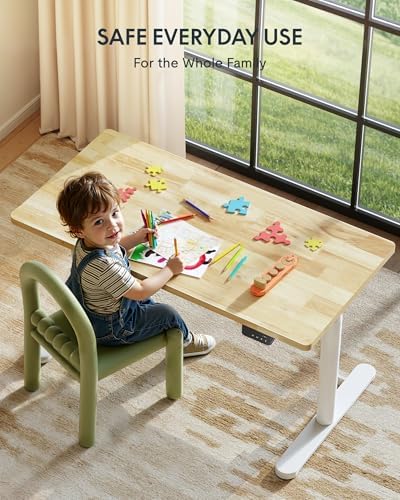 FLEXISPOT 55" x 24" Solid Wood Standing Desk, White Oval Legs - Image 6