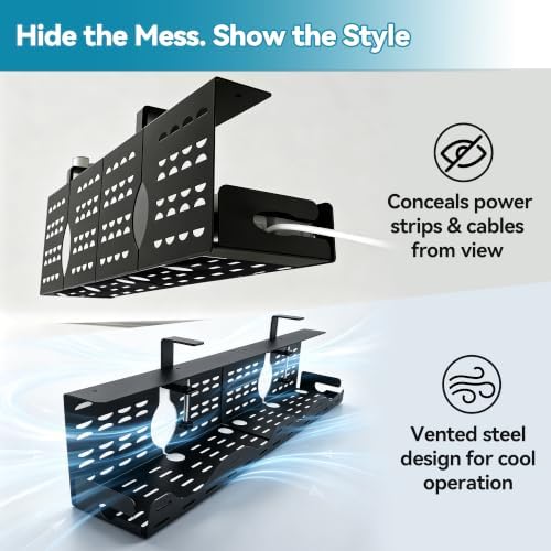 Under Desk Cable Management Tray, Expandable Metal Organizer - Image 7