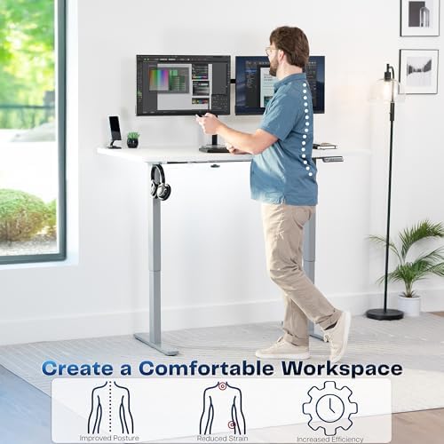 VIVO White 60 x 30 in Standing Desk, DESK-KIT-1G6W-30 - Image 4