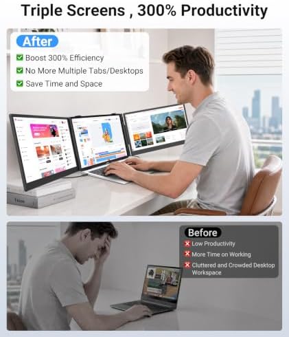 14" Laptop Screen Extender, 3lbs Lightweight & Portable Monitor for Laptop - Image 2