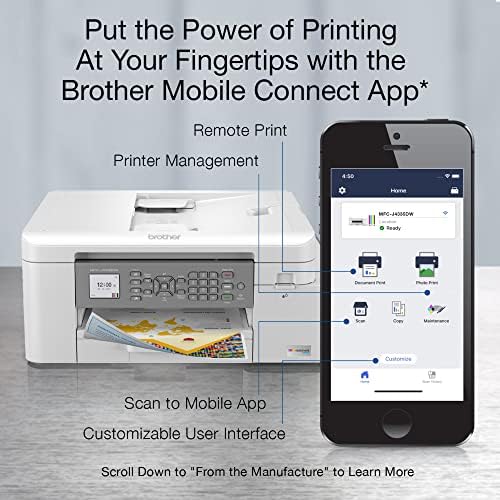 Brother MFC-J4335DW INKvestment Tank Wireless All-in-One Color Inkjet Printer, Up to 1-Year of Ink in-Box, Duplex Printing, Mobile and Cloud Print, Works with Alexa - Image 3
