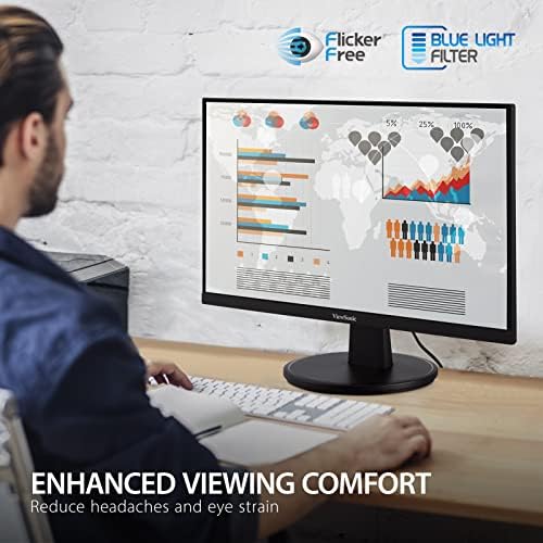 ViewSonic VS2247-MH 22 Inch 1080p Monitor, 100Hz Refresh Rate for Smooth Home and Office Viewing, Eye Care Technology, Thin Bezels, HDMI, and VGA Inputs - Image 4