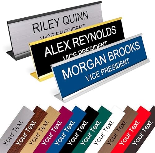 ExcelMark Custom Name Plate for Desk or Door – 14 Color Choices (2” X 8”) by ExcelMark