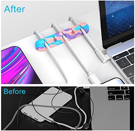 INCHOR Cable Organizer, Cord Organizer Cable Management, Cable Clips USB Cable Holder Wire Organizer Cord Clips,(5, 3 Slots Colourful) - Image 2