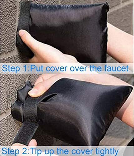 Outdoor Faucet Covers for Winter Freeze Protection, 8.5" H x 6.1" W Upgraded Thicken Reusable Outside Garden Faucet Socks for Winter Waterproof Hose Bibs Insulated Spigot Cover, Black(6 Pack) - Image 5