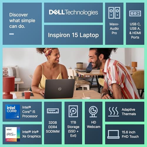 Dell Inspiron Business Laptop 2025-2026 Flagship, AI-Powered Computer, 15.6" FHD Touchscreen,10-Core Intel i5-1334U, 32GB RAM & 1TB Storage (512GB SSD +500GB Ext), Wi-Fi 6, Win 11 Pro, Lifetime Office - Image 2