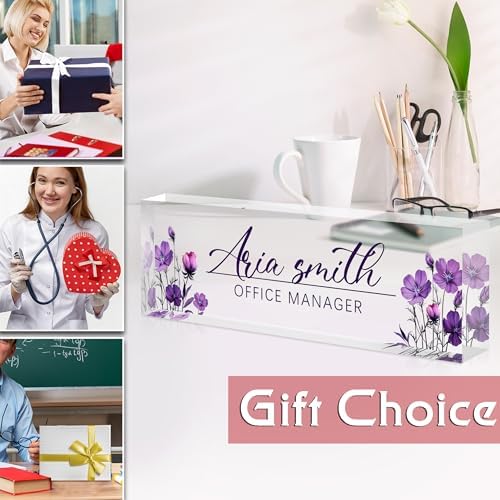Custom Name Plate for Desk, Acrylic Desk Name Plate Personalized, Employee Appreciation Gifts, Office Desk Accessories for Woman Teacher Nurse, Coworker Gifts for Manager Assistant - Image 6