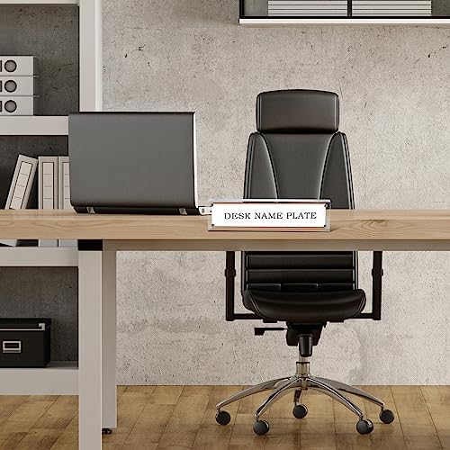 Geetery 4 Pcs Acrylic Office Desk Name Plate Personalized Clear Acrylic Block Double Sided Table Name Plate Holder Business Magnet Frame DIY Desktop Holder Accessories Decor (2" x 8") - Image 4