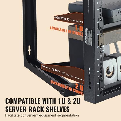 VEVOR 9U Server Rack, Wall Mount Network Rack for 19 Inch IT & AV Equipment, Open Frame 18" Deep 150 lbs Max Load Capacity - Image 6