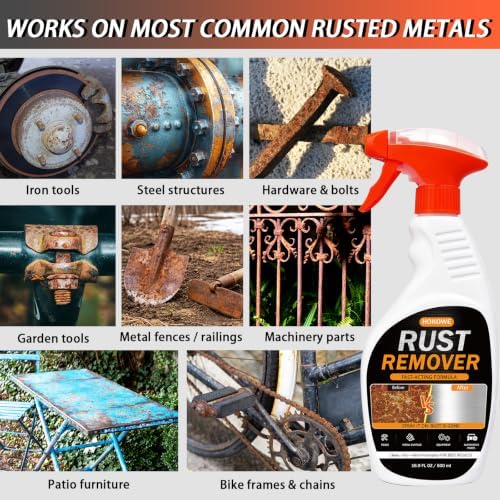Rust Remover for Metal, 2-Pack 16.9 fl oz - Corrosion Cleaner & Metal Prep, Heavy-Duty Rust Removal Spray for Automotive Parts, Chains and Tools, Rust Stain Remover for Multi-Surface - Image 5