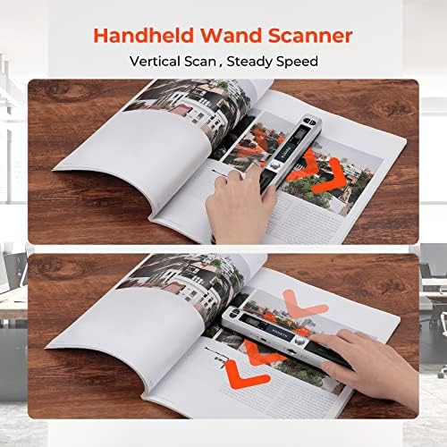 MUNBYN Portable Scanner, 900 DPI Handheld Wand Scanner, A4, 16GB SD, Silver - Image 2