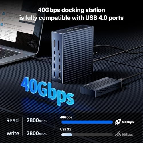 ACASIS Thunderbolt 4 Dock 21-IN-140gbps for MacBook Pro Docking Station Dual Monitor, 8K60Hz HDMI 2.5 GbE Ethernet SD/TF 4.010Gbps 7*USB C/A, 3.5mm Audio, 40Gbps Dock for Mac/Dell/HP/Lenovo/ThinkPad - Image 3