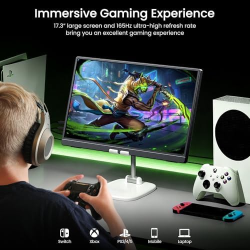 VILVA 17.3" QHD 165Hz USB-C HDMI Gaming Monitor - Image 5