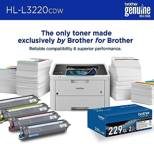 Brother Color Laser Printer with Wireless Printing Fast 19 PPM Output, Duplex Feature, Mobile Device Compatible, 250-Sheet Paper Tray for Professional Home Office Printing (HL-L3220CDW) - Image 4
