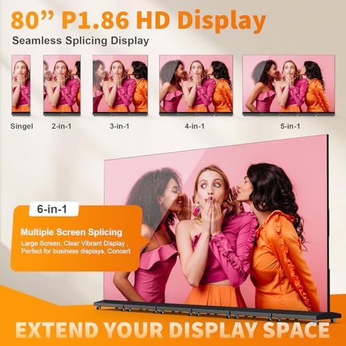 80" Seamless Splicing LED Display, Foldable Poster Screen with P1.86 Digital Signage Display LED Totem with USB/HDMI/WiFi/Remote - Image 2