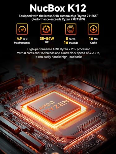 GMKtec Gaming Mini PC AMD Ryzen 7 H 255 (Upgraded 8745HS) 32GB DDR5 1TB SSD - Image 3