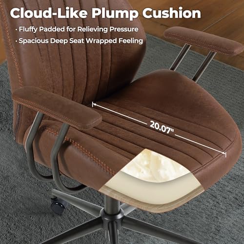 ovios Ergonomic Office Chair, High-Back Faux Suede Computer Executive Chair - Image 6