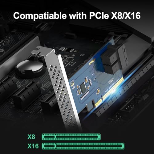 ipolex Dual Port U.2 NVMe SSD PCIe 3.0 X8 Adapter Card with SFF-8643 SAS Connector, Windows/Linux/VMware Compatible, Dual Bracket - Image 2