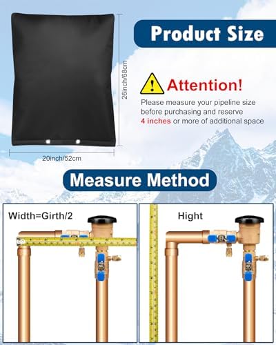 Backflow Preventer Insulation Cover (5°F), Actgan 20"X26" 5 Layers Outdoor Pressure Vacuum Breaker Cover, Water Well Pump Cover, Sprinkler Valve Cover, Faucet Cover for Winter Freeze Protection Black - Image 2