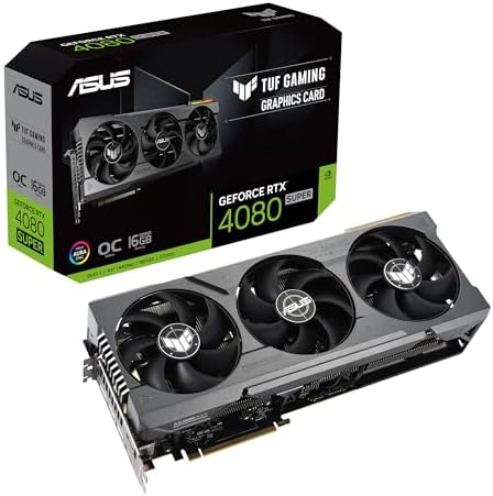 ASUS TUF Gaming NVIDIA GeForce RTX 4080 Super OC Edition Gaming Graphics Card (PCIe 4.0, 16GB GDDR6X, HDMI 2.1a, DisplayPort 1.4a), 3 Year Warranty by Unknown