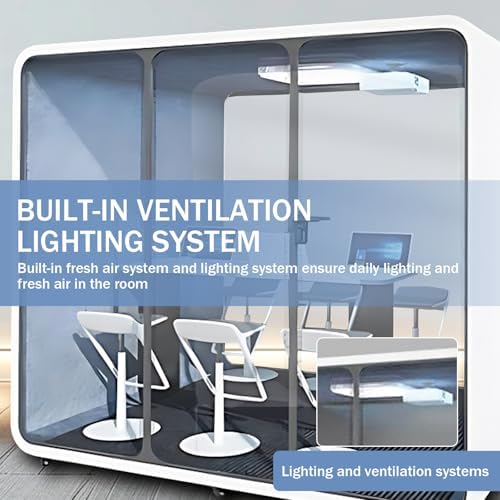 Office Pod Booth with Audio Privacy - Modern Sound Booth with White Modern Design,Soundproof Room with Light,Ventilation,Socket for Meeting Room,Band Practice,Home Gym(101.89") - Image 5