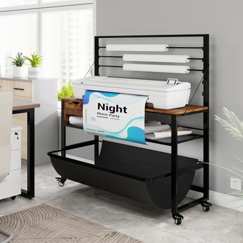 Natwind Wide Format Printer Stand, Plotter Workbench Table,Retro - Image 3