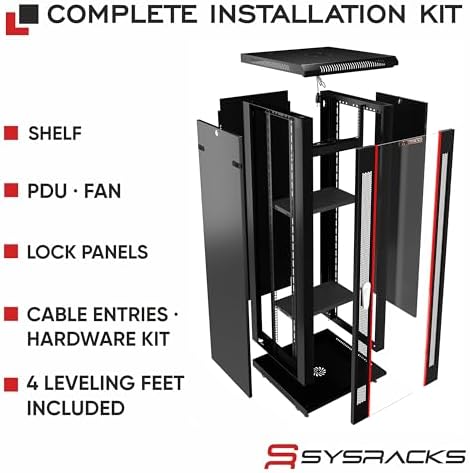 15U Wall Mount Server Rack Cabinet – 19" Network Rack Enclosure, 18" Deep Data Rack Cabinet with Fan, PDU & Shelf for IT Equipment, Switches and Patch Panel - Image 4